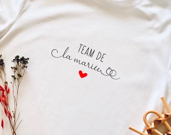 Tshirt evjf - thermocollant t-shirt evjf - team de la mariée - cadeau mariage