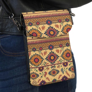 Cartera para teléfono móvil estilo boho suroeste, funda pequeña para teléfono estilo boho, funda para teléfono estilo suroeste, funda minimalista para teléfono, soporte para teléfono estilo hippie