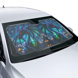 Dragon Car Sun Shades - Unique Vehicle Accessories, Cool Dragon Design, Car Window Shades, Dragon Lover Gift, Car Accessories, Sun Block