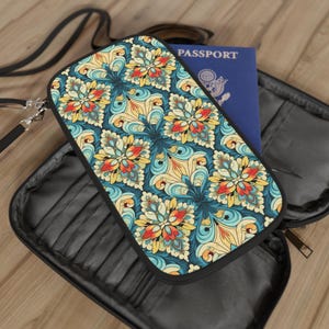 Boho Blumen Pass Geldbörse | Reise-Accessoire, Geschenke für Reisende, einzigartige Reisebrieftasche, Urlaubsutensilien, Passhalter