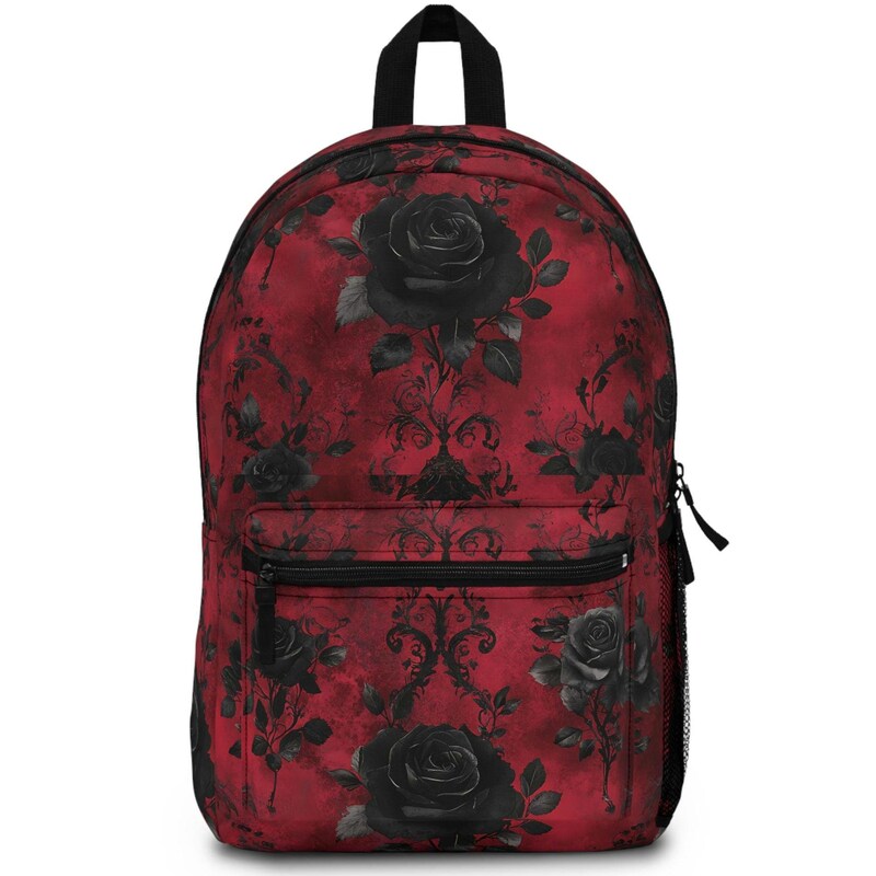 Monochrome Rose Floral Backpack