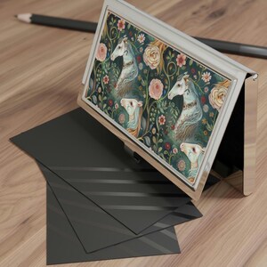 Tarjetero con diseño de caballos en acuarela, regalo elegante para profesionales, accesorios de oficina, amantes de los unicornios, artículos esenciales para coworking, único.