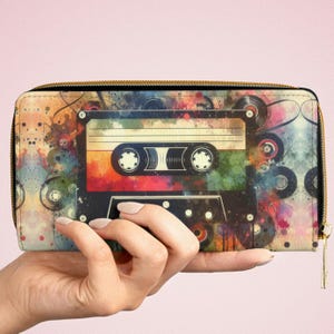 Retro Kassette Klebeband Reißverschluss Brieftasche für Jugendliche, Geschenkkartenhalter, Vintage Brieftasche für Jugendliche, Beutel mit Reißverschluss