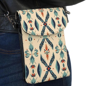 Portefeuille pour téléphone bohème, Porte-cartes pour téléphone portable, Étui pour téléphone tribal, Pochette pour téléphone bohème ethnique, Portefeuille pour téléphone portable du sud-ouest