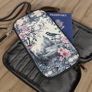 Carteira de passaporte, carteira de viagem, organizador de viagem, carteira Blue Bird, carteira francesa, porta-passaporte vintage