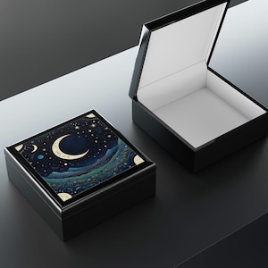 Portagioie Celestiale - Portagioie Moon Whisper, Scatola portaoggetti, Contenitore Lunare, Organizzatore Astronomico, Porta Ricordi Stellari