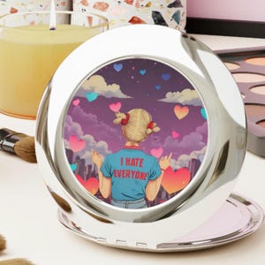 Compact Travel Mirror, Snarky Pop Art Mirror, Funny Portable Vanity Mirror, Sarcastic Travel Makeup Mirror, Quirky Pocket Mirror, Compact