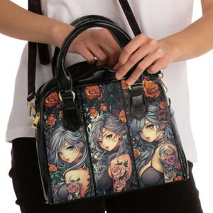 Sac à main gothique anime, sac bandoulière pour cosplay, accessoires punk gothique, sac à main dark fantasy, accessoire vestimentaire alternatif