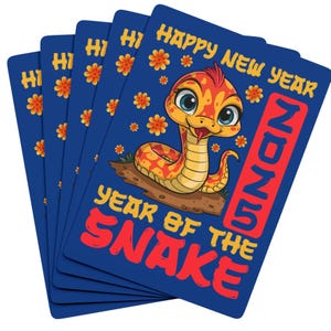 Cartes à jouer - Deck de poker Année du serpent, cadeaux du Nouvel An chinois, cartes à jouer du zodiaque, conception du symbole du serpent, cartes du nouvel an lunaire