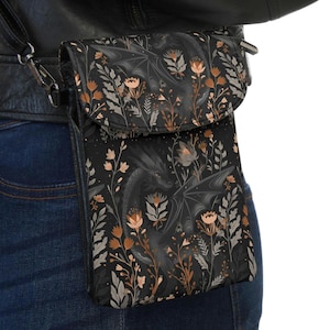 Drachen Handytasche, kleine Handy Umhängetasche, niedlicher Boho Drache 3 Kartenhalter Halter, tragbare Geldbörse