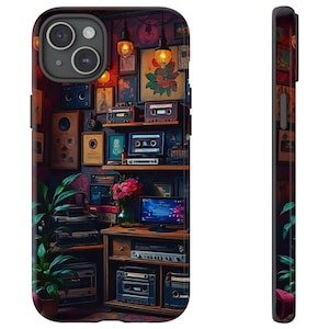 Retro Music Tough Cases, Guitar Lover Phone Case, Protective iPhone Cover, Musical Gift, Rock Music Accessory, Heavy Duty Phone Shell