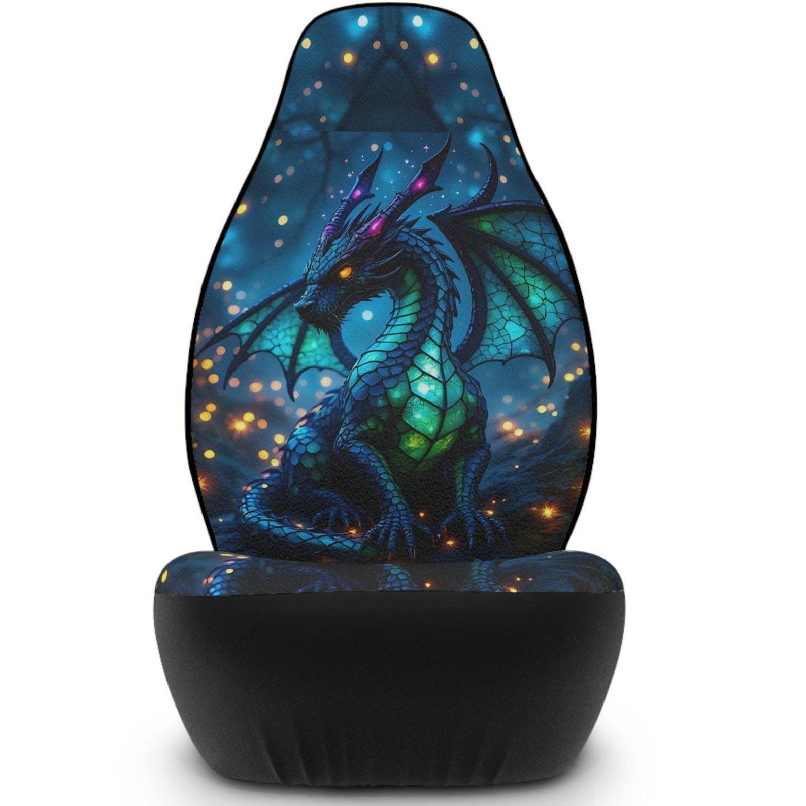 Blue Chinese Dragon Floral Print1 Pet Car Seat Cover