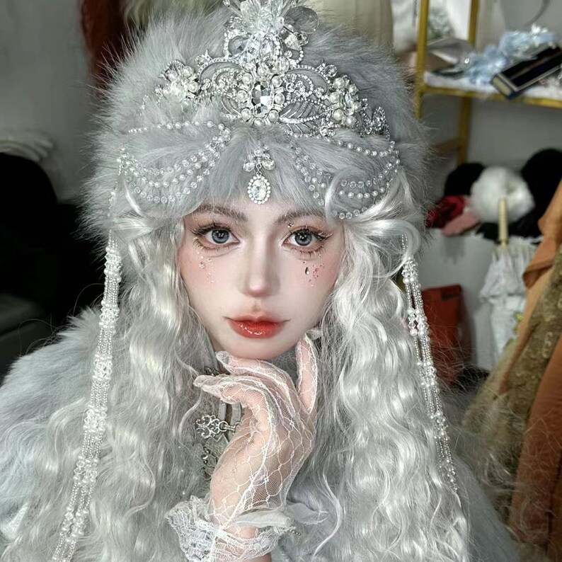 Women Rhinestone Face Chain Veil Crystal Fringe Head Jewelry main image 0