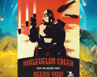 Helldivers 2 Malevelon Creek Needs You Propaganda Poster - Matte Vertical Gaming Posters - Helldivers 2 Merch - * FREE SHIPPING *