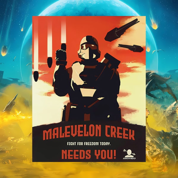 Helldivers 2 Malevelon Creek Needs You Propaganda Poster - Matte Vertical Gaming Posters - Helldivers 2 Merch - * FREE SHIPPING *