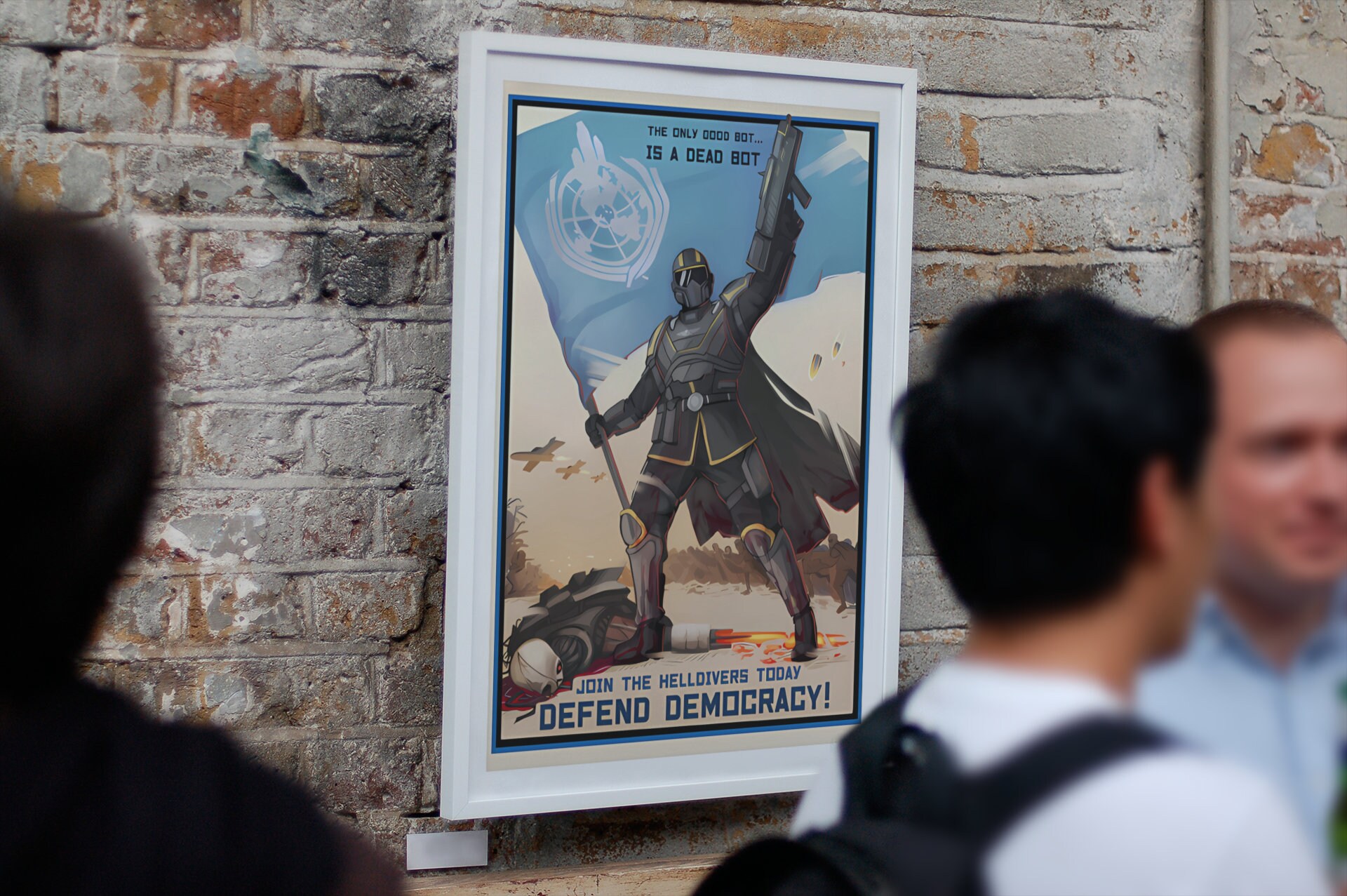 Discover Helldivers 2 Video Game Defend Democracy Propaganda Poster
