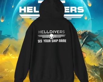 Helldivers 2 custom hoodie - Custom Ship Name Hoodie - Helldivers merch - Custom Gaming Clothing