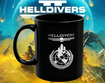 Helldivers 2 Video Game Inspiring Patriotic Super Earth Liber-tea Black Mug (11oz) - Video Game Mug - Helldivers 2 Merch