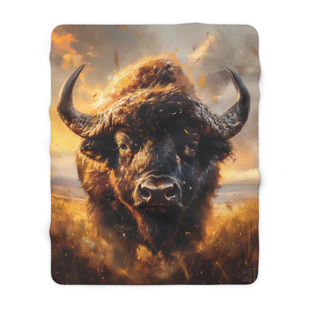 Buffalo Blanket, Buffalo, Sherpa, Fleece, Native Blanket, Indian