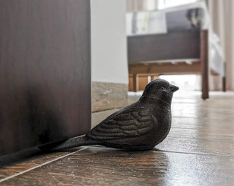 2 Pack Cute Bird Wedge Door Stop Cast Iron Door Stopper Heavy Duty Floor Decorative Shelf Desktop Figurine