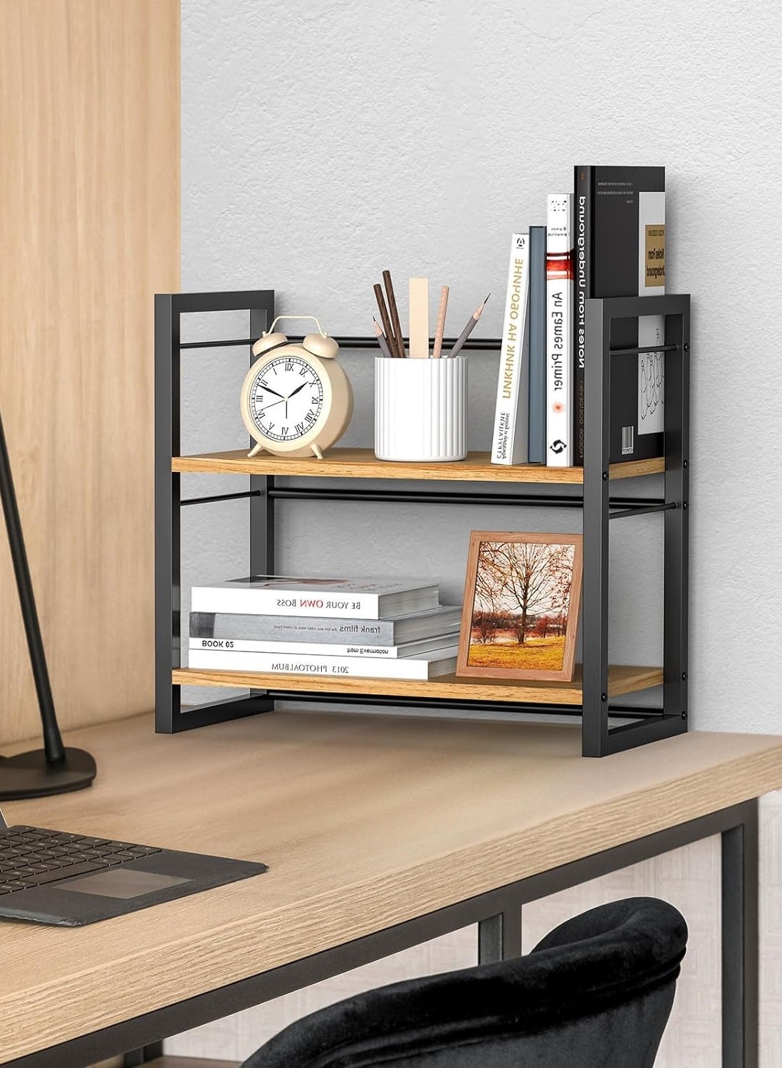Two tier desk shelf discount