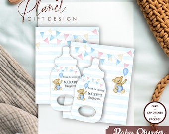 30 pcs Bottle Opener Baby Shower Gift Magnet  Baby Shower Favors Personalized Baptism Magnet Customized Baby Shower gift birthday