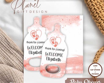 30 pcs Bottle Opener Baby Shower Gift Magnet  Baby Shower Favors Personalized Baptism Magnet Customized Baby Shower gift birthday
