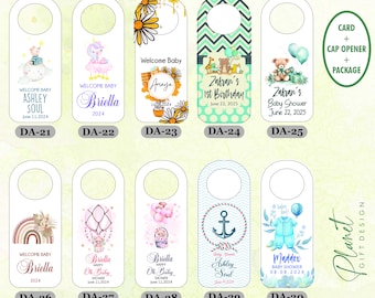 Personalisierter Babyparty Flaschenöffner Magnet: Nautische Anker Favor