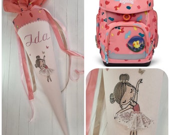 Stoff Schultüte Kuschelkissen Ballerina passend zum Ergobag Zitronenfaltbär Schulranzen