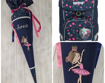 Stoff Schultüte Kuschelkissen Ballerina passend zum Ergobag Phantbärsiewelt Schulranzen