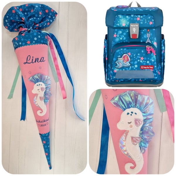 Schultüte Seepferdchen passend zum Step by Step Mermaid Lola Schulranzen