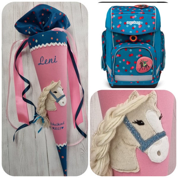 Horse school bag to match the Ergobag Voltibär school bag