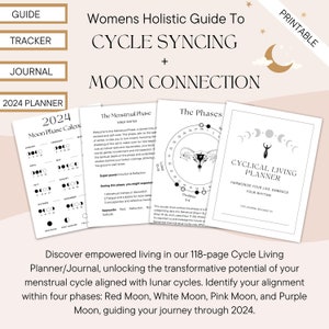 Women's Cycle Syncing Guide | Period Tracker | Cycle Syncing Journal & Planner | Moon Manifestation Journal Guide | 2024 Moon Calendar