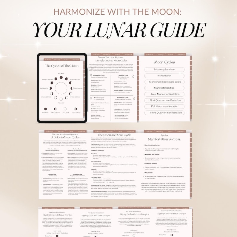 Cycle Syncing Digital Planner for Goodnotes: Moon Journal & Period ...