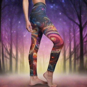Cosmic Swirls Leggings, Galaxy Lovers Gift, Festival Leggings, Cosmic Yoga Leggings, Space Lover Gift, Yoga Lover Gift, Festival Outfit