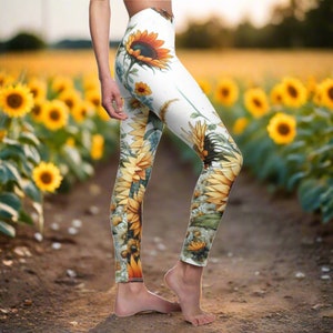 Sunflower Leggings Etsy Canada