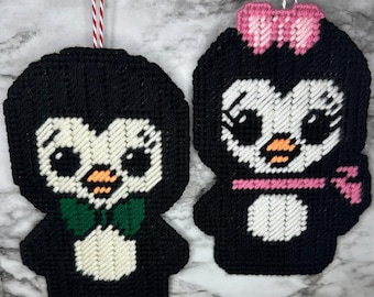 Penguin Wall Art, Plastic Canvas Penguin Handmade Decoration, Holiday Decor, Unique Gift,  Christmas Penguin, Baby's 1s Ornament, Cute