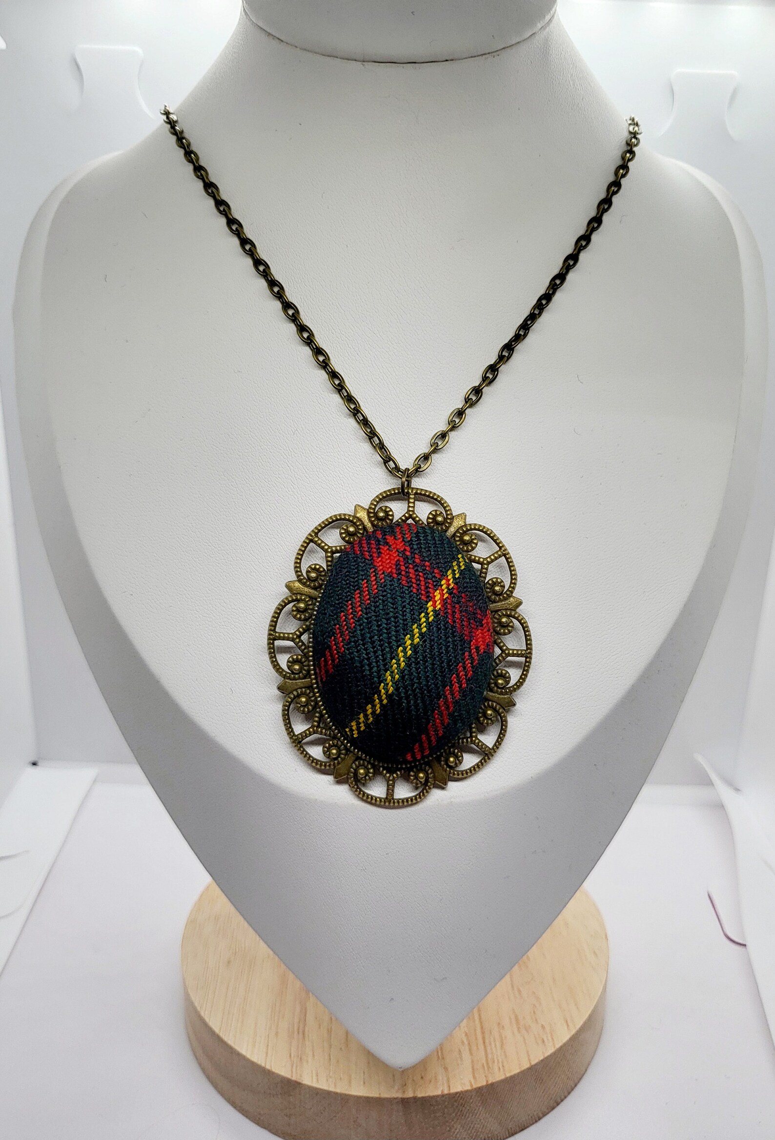 Authentic Cameron of Erracht Tartan Necklace Handmade Scottish Jewelry ...