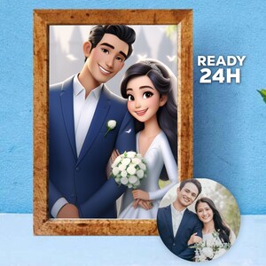 Custom Cartoon Portrait, 4k HD ,Gift Portrait, Couple Portrait, Custom Cartoon Illustration Portrait, Love Gift,