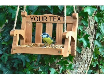 Personalised Swing Seat Bird Feeder Bird Table hanging food birdhouse garden decor memory maker mothers day gift birthday gift