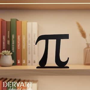 Pi-symbolen i metall, väggkonst, matematikdekor, STEM-klassrumsdekoration