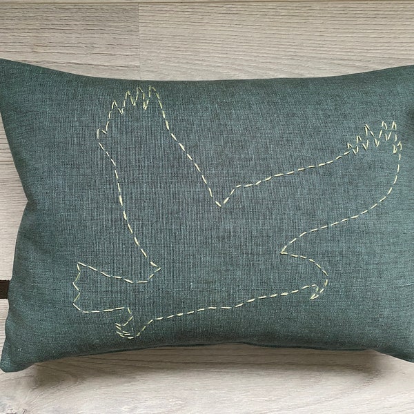 Handmade cushion - Power object - 4 directions (Green/blue - The East - Eagle)