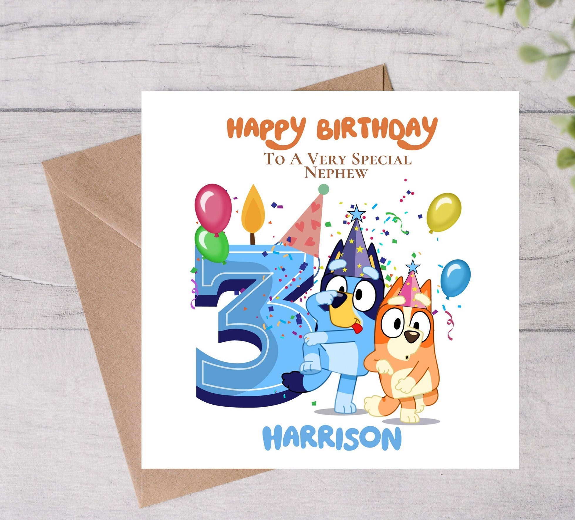 Bluey Birthday Card, Personalised Bluey Greeting Card, Any Relation — free download