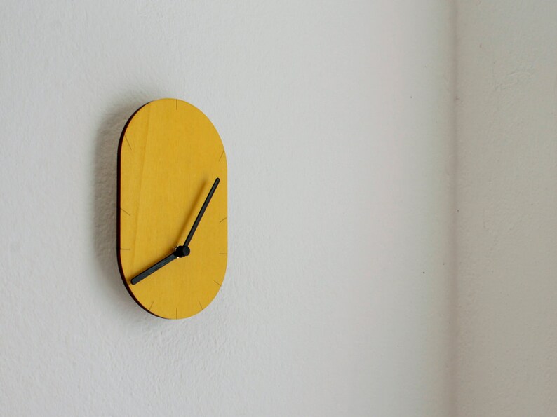 Very Small Wall Clock With 12 Markings, Sleek Modern Decor for