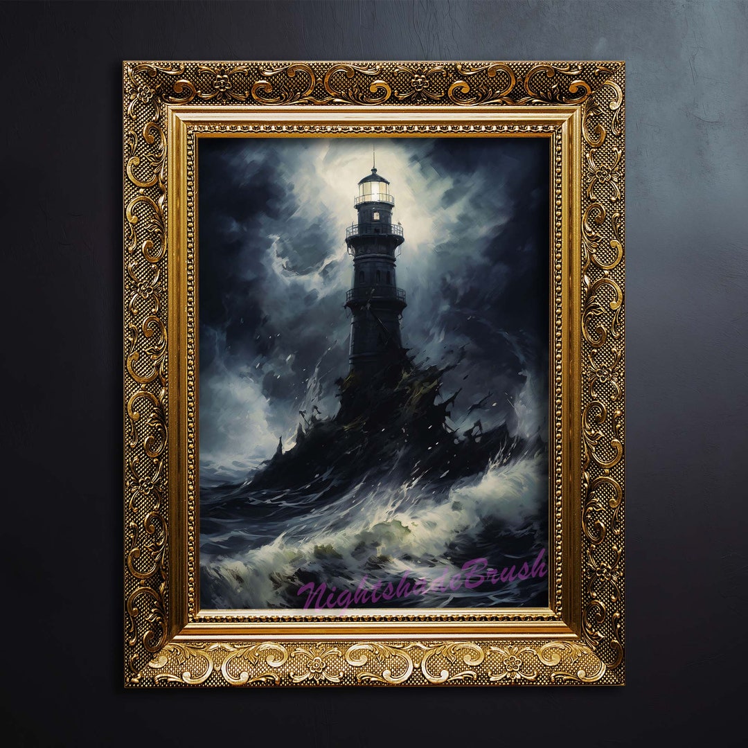 Gothic Lighthouse Wall Art Print Gothic Home Decor Dark Art Occult ...