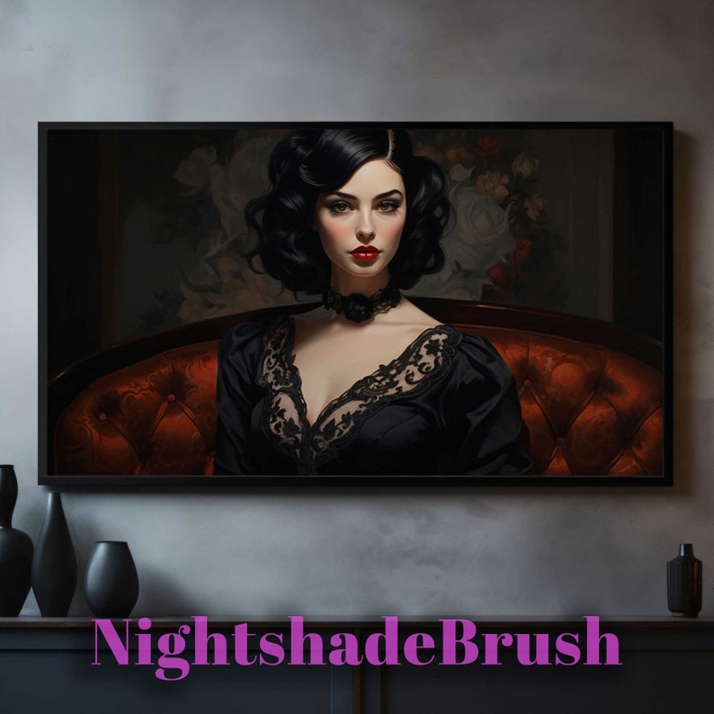 Victorian Women on Sofa Frame TV Art Digital Download Women in Repose TV Screensaver Samsung Frame Tv Art Gothic Painting Beauty Art N80 image 1