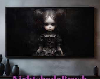 Gothic Doll Frame TV Art Digital Download Haunting Doll TV Screensaver Samsung Frame Tv Art Gothic Painting Gothic Beauty Art N121 Porcelain