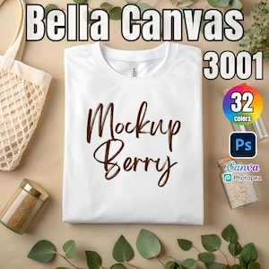 Bella Canvas 3001 T-Shirt Mockup Bundle – 32 Colors | PSD & JPG Smart Objects for POD Designs