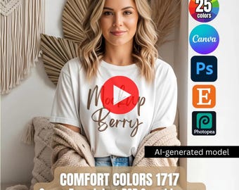 Animated Comfort Colors 1717 Shirt Mockup Bundle: MP4, PNG (Digital Downloads)