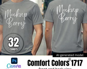 Comfort Colors 1717 T-Shirt Mockup Bundle: 32 Colors, POD-Ready PSD (Digital Download)